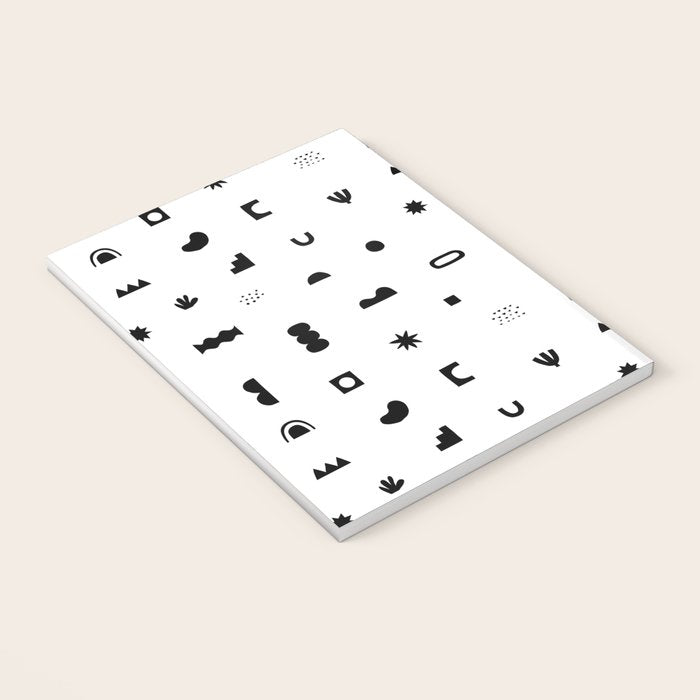 Abstract black and white organic shape pattern Notebook Gallery Image 3