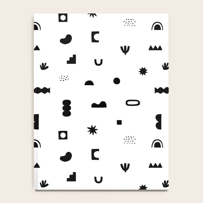 Abstract black and white organic shape pattern Notebook Gallery Image 4