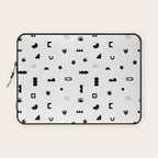 Abstract black and white organic shape pattern Laptop Sleeve Gallery Image 1