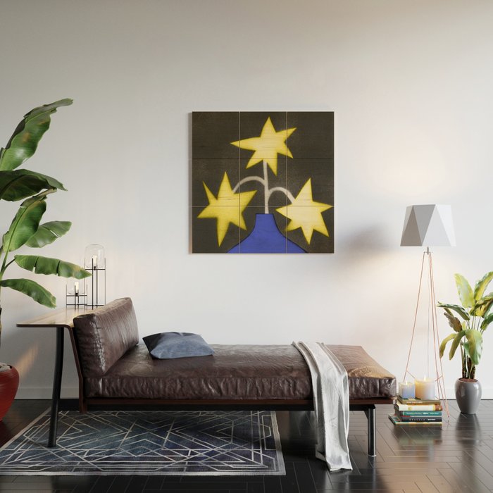 Starry Bloom Wood Wall Art Gallery Image 2