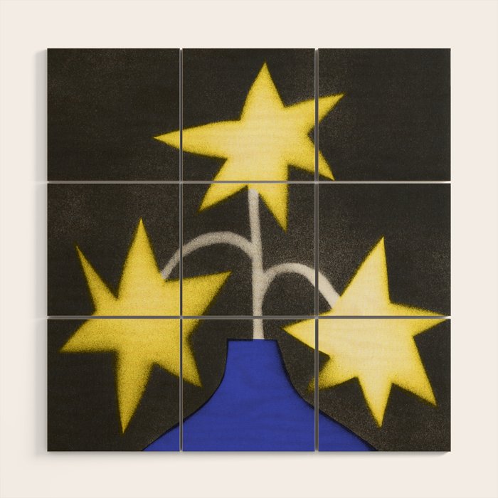 Starry Bloom Wood Wall Art Gallery Image 1