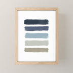 Blue & Taupe Stripes Mini Art Print Gallery Image 1