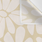 Retro Floral Neutral - Off-White and Beige Wall Tapestry Gallery Image 3