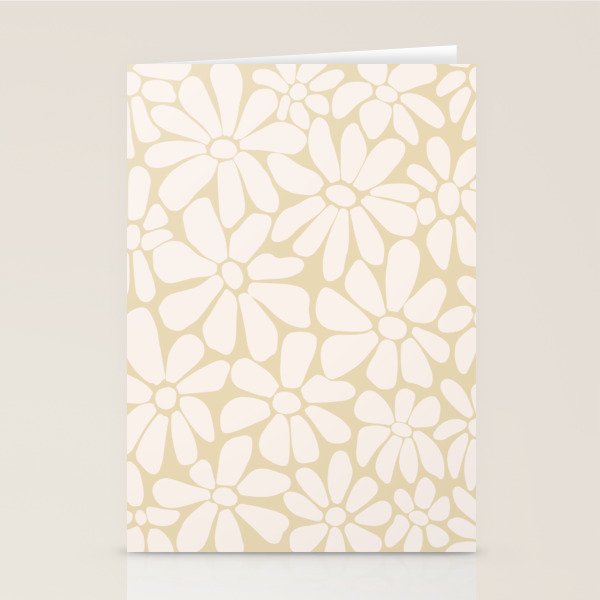 Retro Floral Neutral - Off-White and Beige Stationery Card Gallery Image 2
