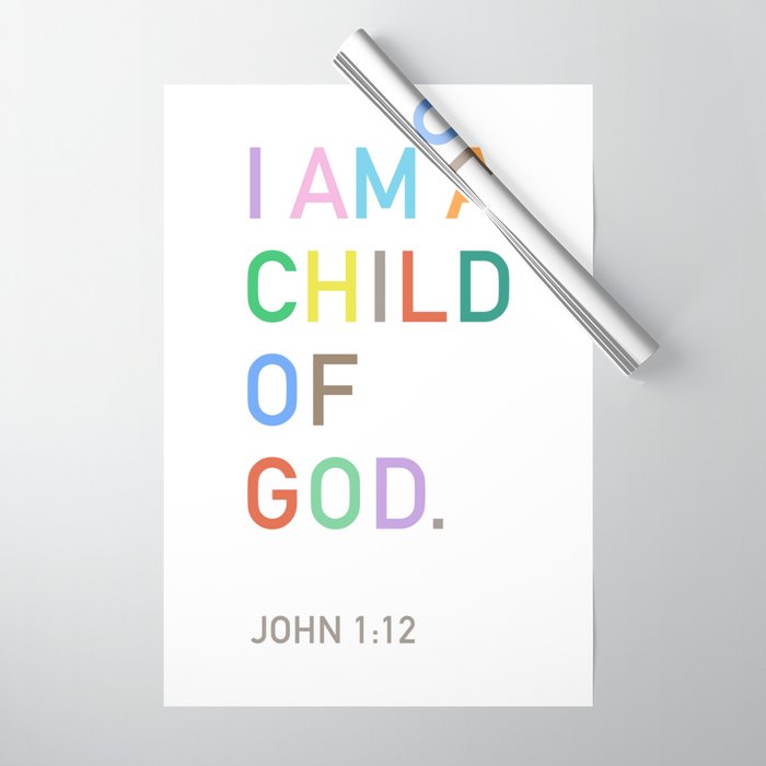 I Am A Child Of God, Bible Verse  Wrapping Paper Gallery Image 1