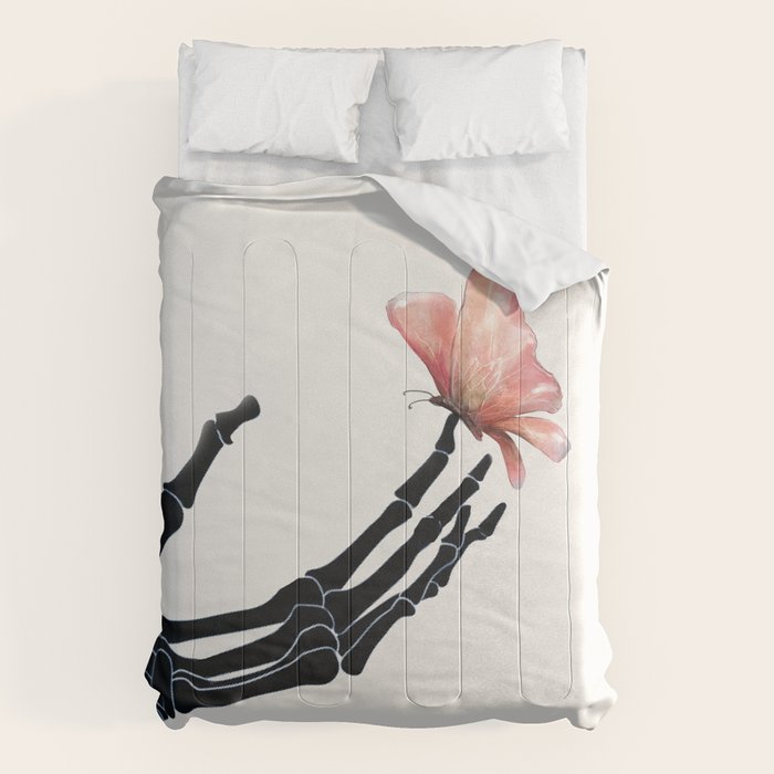 Butterfly on Skeleton Hand Comforter Gallery Image 1