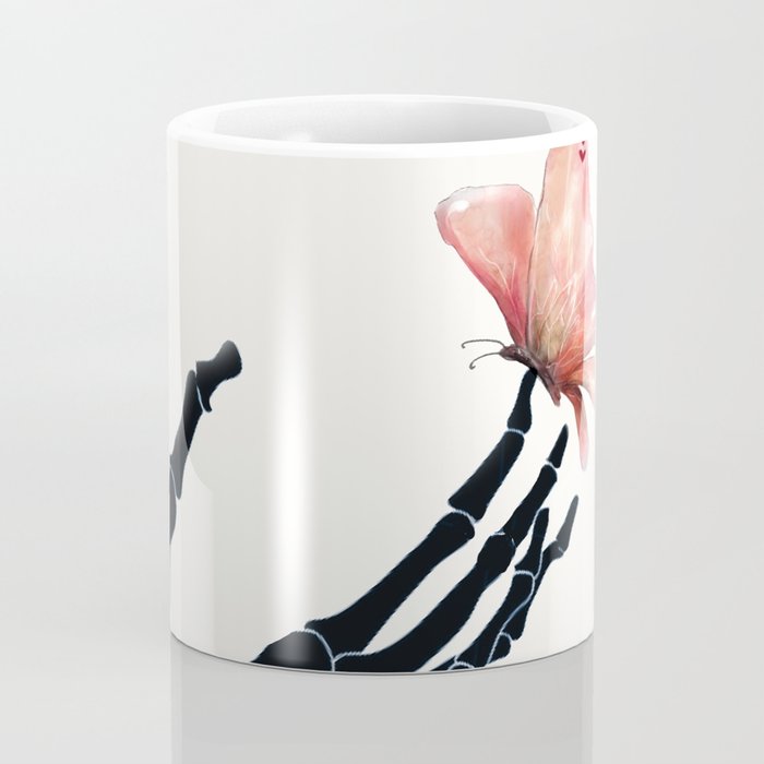 Butterfly on Skeleton Hand Coffee Mug Gallery Image 4