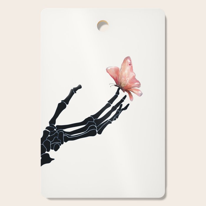Butterfly on Skeleton Hand Cutting Board Gallery Image 1