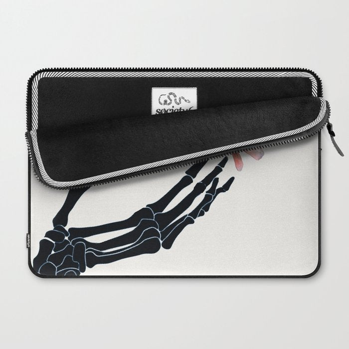 Butterfly on Skeleton Hand Laptop Sleeve Gallery Image 2