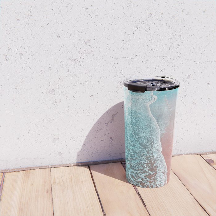 Sea Blue + Rose Gold Travel Mug Gallery Image 4
