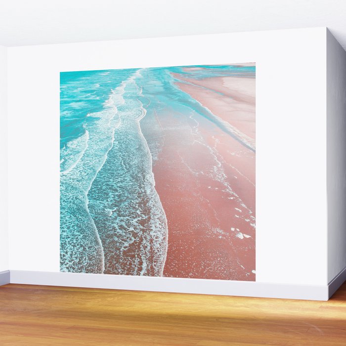 Sea Blue + Rose Gold Wall Mural Gallery Image 2