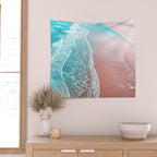 Sea Blue + Rose Gold Wall Tapestry Gallery Image 2