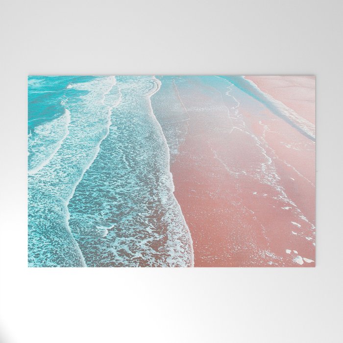 Sea Blue + Rose Gold Welcome Mat Gallery Image 1