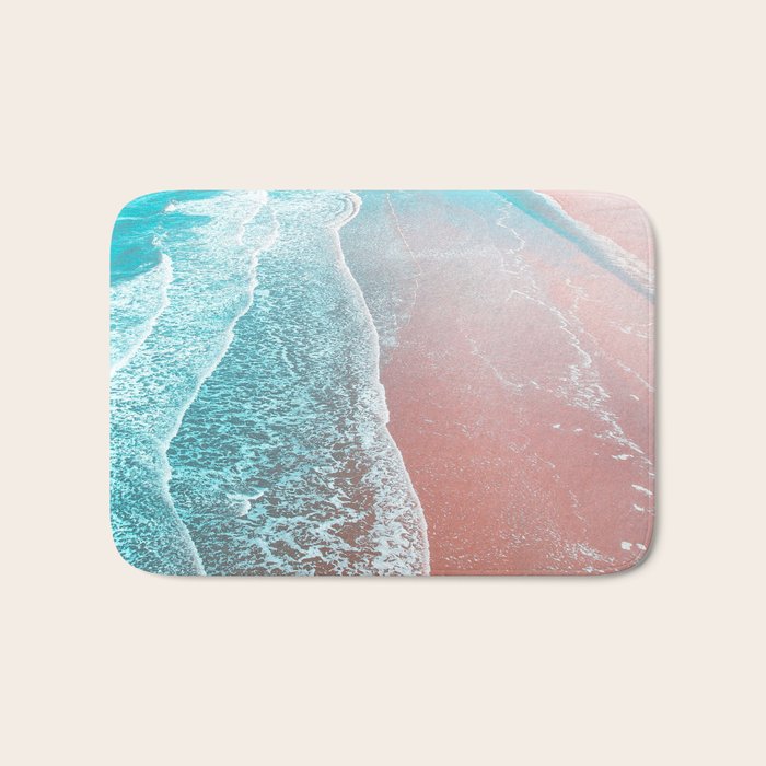 Sea Blue + Rose Gold Bath Mat Gallery Image 1