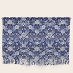 Light Blue, Cobalt Blue, & White Floral Pattern Wall Hanging Gallery Image 1