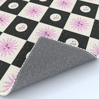 Sun & Moon Checkered Pattern Black & Cream Rug Gallery Image 4