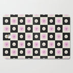 Sun & Moon Checkered Pattern Black & Cream Cutting Board Gallery Image 1