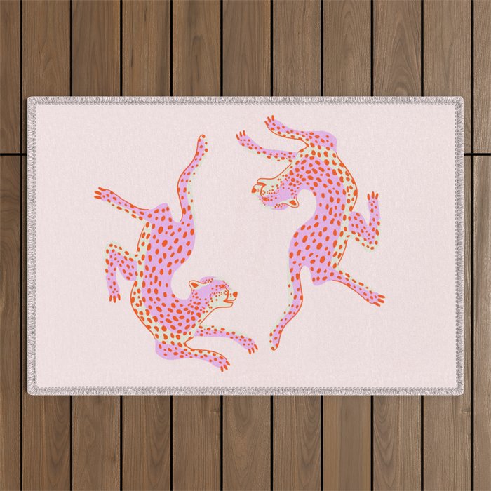 Just pink jungle life Outdoor Rug Gallery Image 1