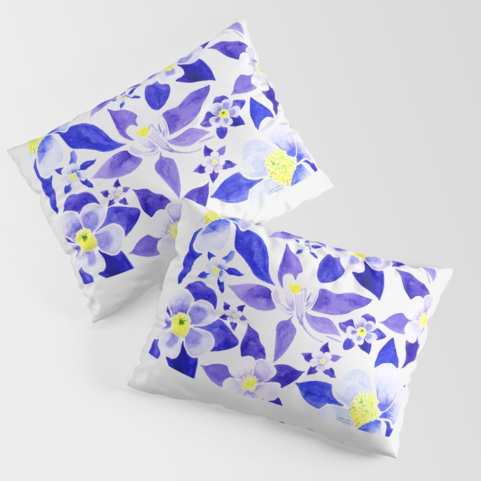 Colorado State Flower - Blue Columbine Pillow Sham Gallery Image 1