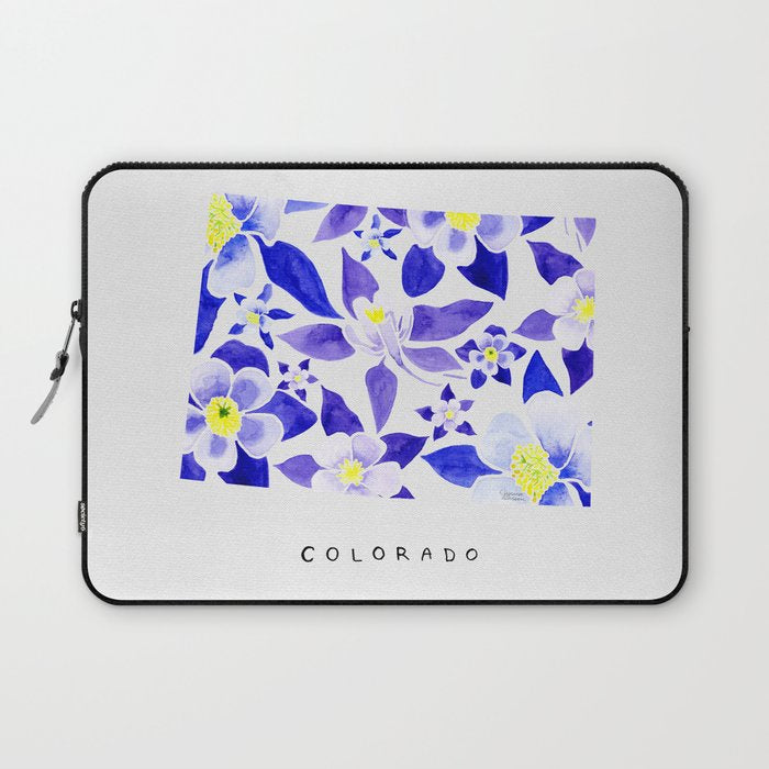 Colorado State Flower - Blue Columbine Laptop Sleeve Gallery Image 1