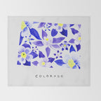 Colorado State Flower - Blue Columbine Throw Blanket Gallery Image 2