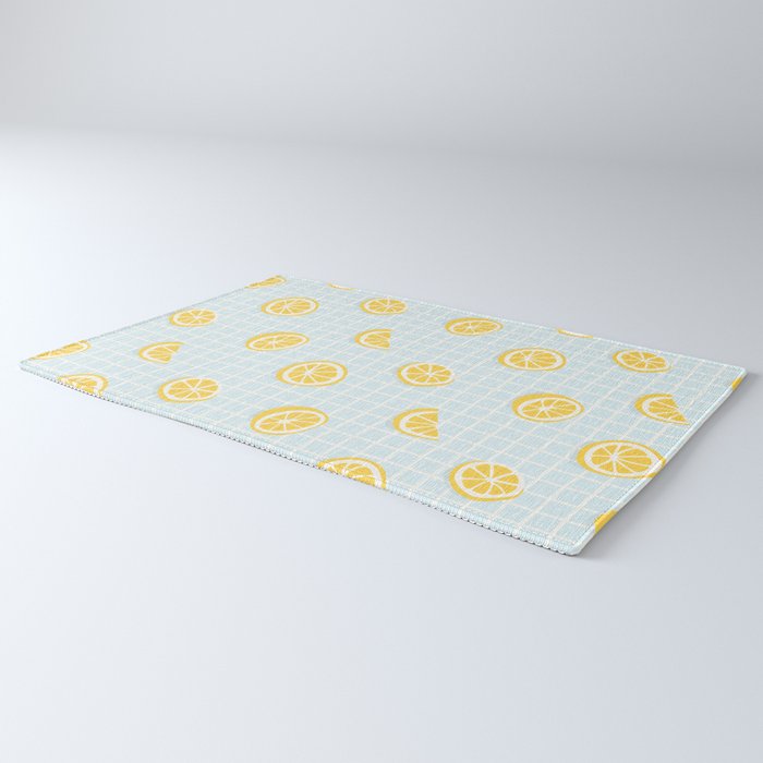 Vintage lemon fruit slice pattern Rug Gallery Image 3