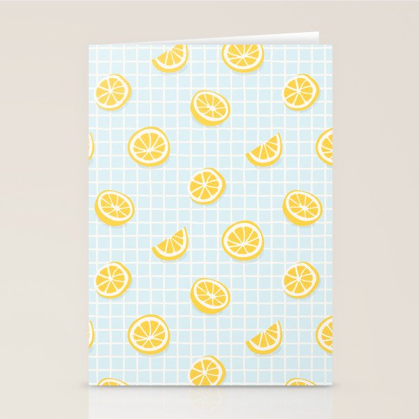 Vintage lemon fruit slice pattern Stationery Card Gallery Image 1
