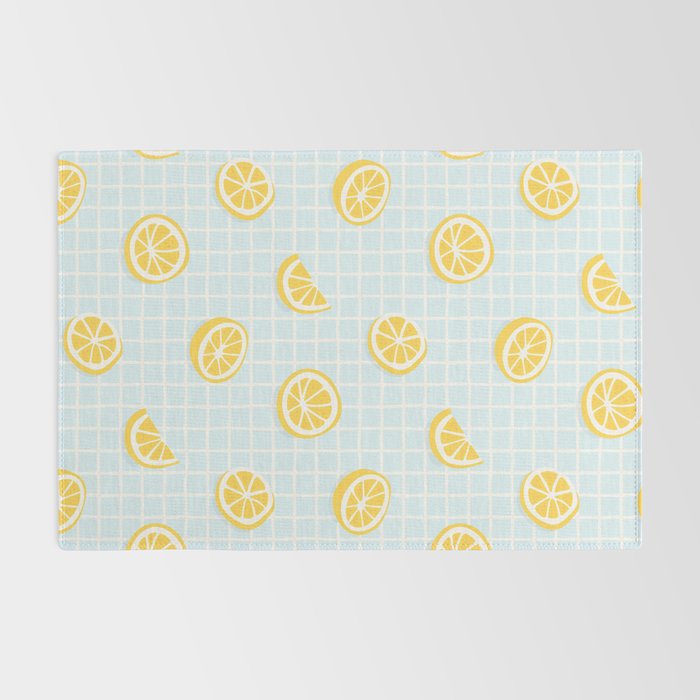 Vintage lemon fruit slice pattern Rug Gallery Image 2