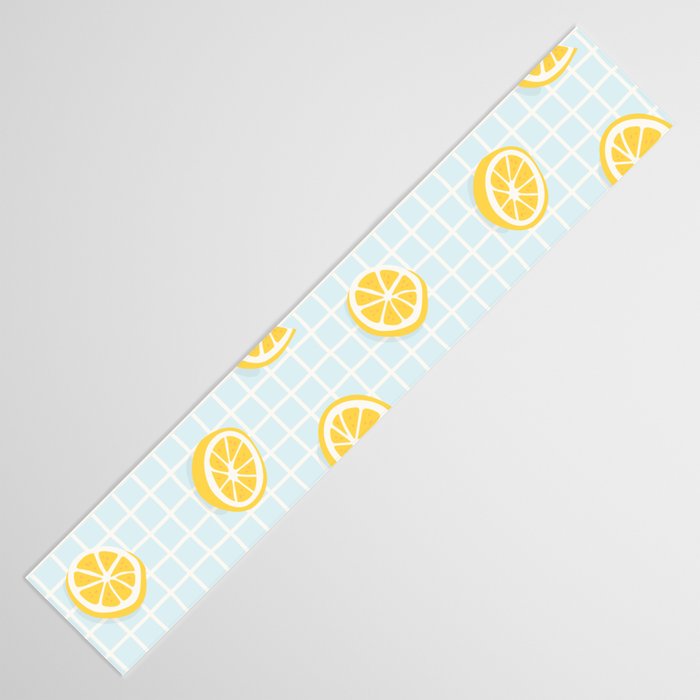 Vintage lemon fruit slice pattern Table Runner Gallery Image 3