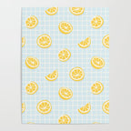 Vintage lemon fruit slice pattern Poster Gallery Image 4