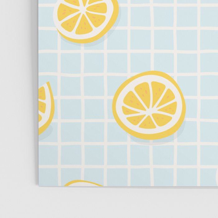 Vintage lemon fruit slice pattern Poster Gallery Image 3
