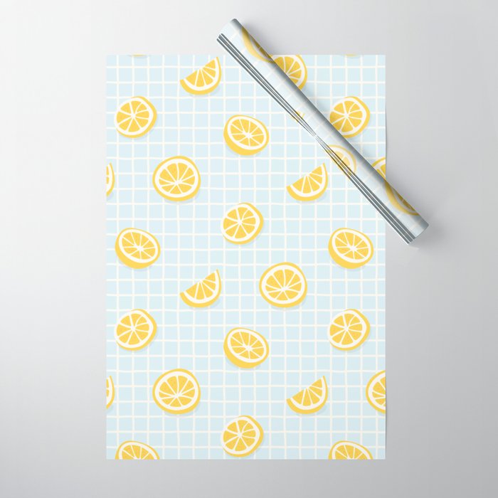 Vintage lemon fruit slice pattern Wrapping Paper Gallery Image 1