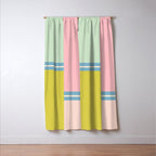 Minimal Geometrics Baby Blue Pink Lime Pastel Pattern Window Curtain Gallery Image 3