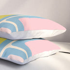 Minimal Geometrics Baby Blue Pink Lime Pastel Pattern Pillow Sham Gallery Image 3
