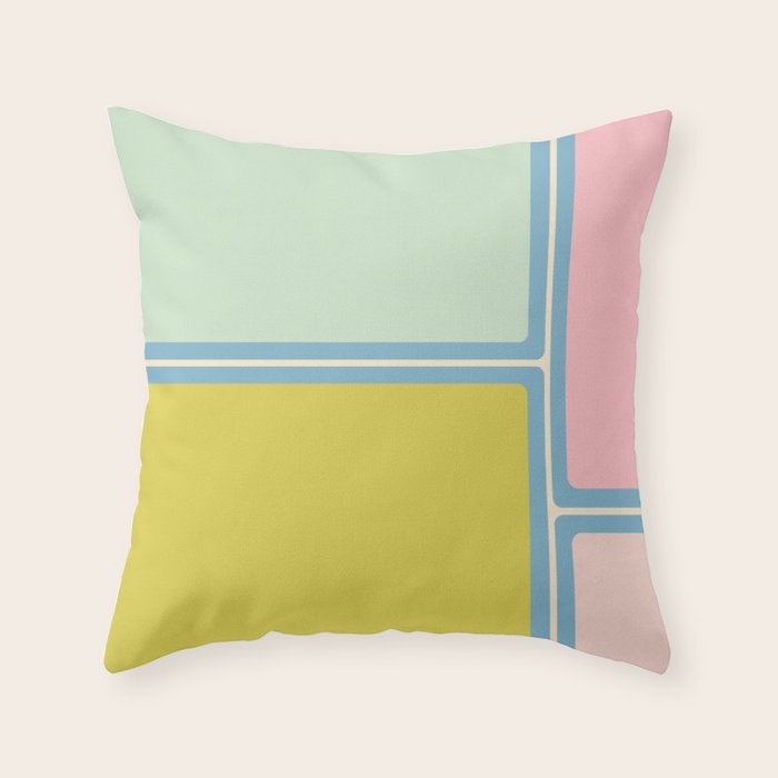 Minimal Geometrics Baby Blue Pink Lime Pastel Pattern Throw Pillow Gallery Image 6