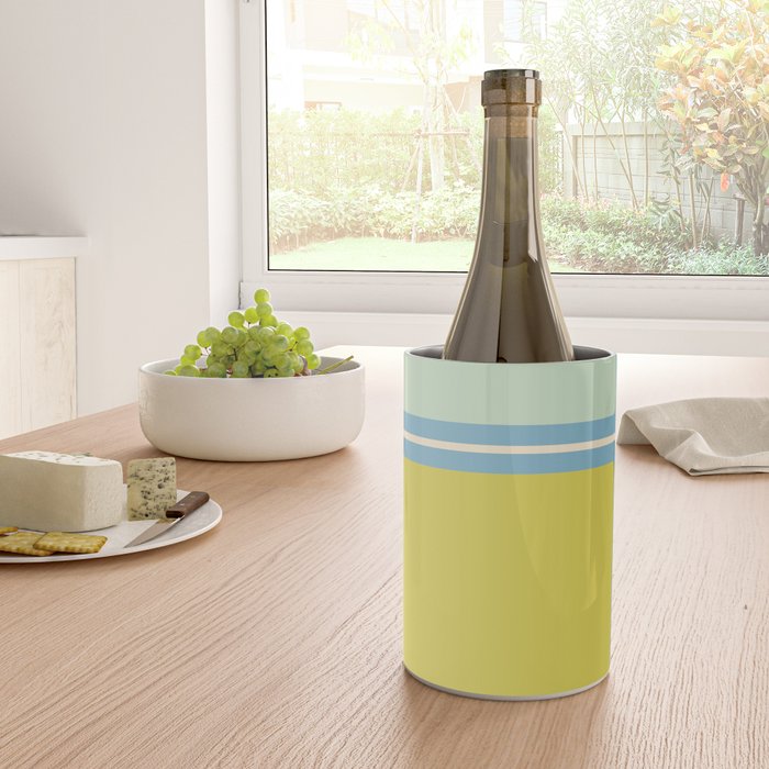 Minimal Geometrics Baby Blue Pink Lime Pastel Pattern Wine Chiller Gallery Image 4