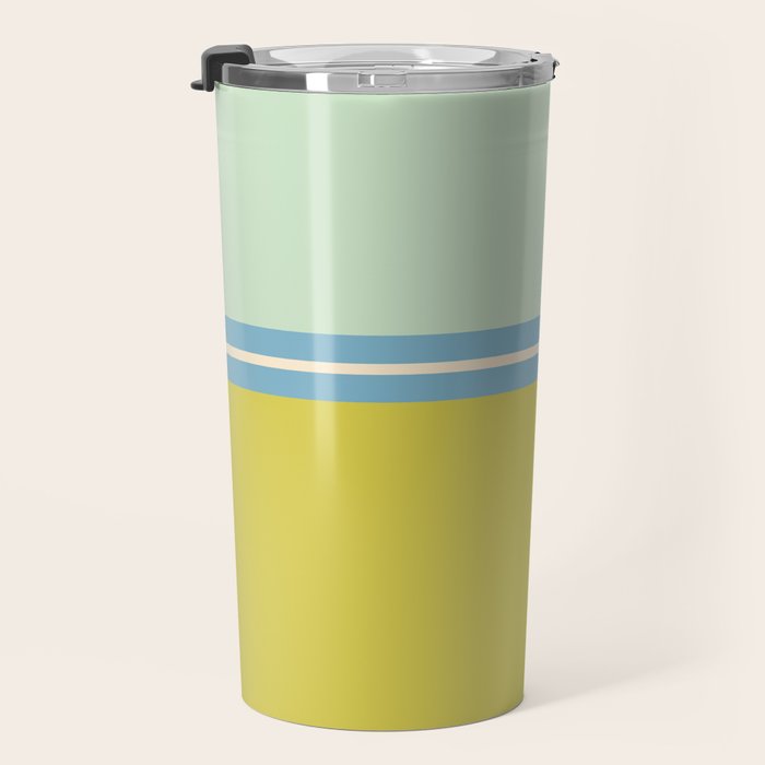 Minimal Geometrics Baby Blue Pink Lime Pastel Pattern Travel Mug Gallery Image 3
