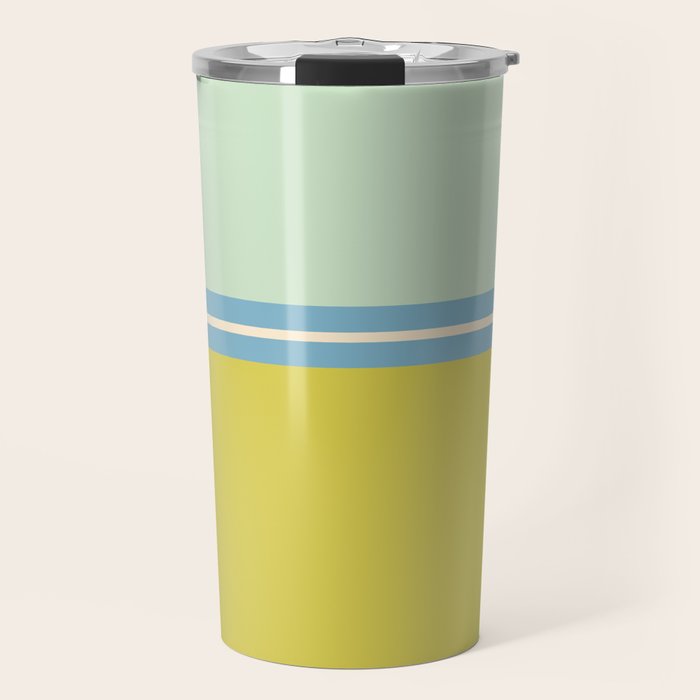 Minimal Geometrics Baby Blue Pink Lime Pastel Pattern Travel Mug Gallery Image 1