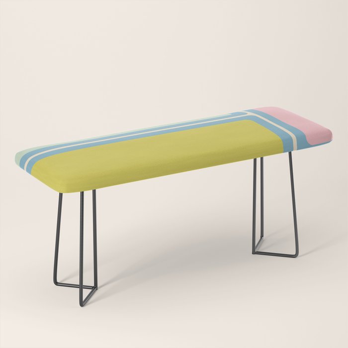 Minimal Geometrics Baby Blue Pink Lime Pastel Pattern Bench Gallery Image 1