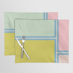 Minimal Geometrics Baby Blue Pink Lime Pastel Pattern Placemat Gallery Image 1
