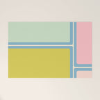 Minimal Geometrics Baby Blue Pink Lime Pastel Pattern Welcome Mat Gallery Image 1