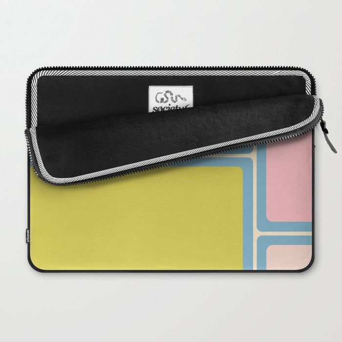 Minimal Geometrics Baby Blue Pink Lime Pastel Pattern Laptop Sleeve Gallery Image 2