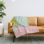 Minimal Geometrics Baby Blue Pink Lime Pastel Pattern Throw Blanket Gallery Image 1