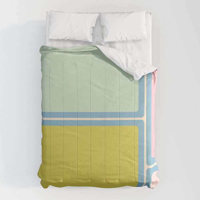 Minimal Geometrics Baby Blue Pink Lime Pastel Pattern Comforter Gallery Image 6