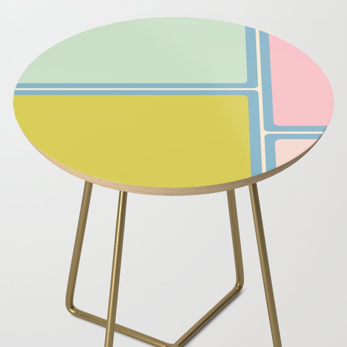 Minimal Geometrics Baby Blue Pink Lime Pastel Pattern Side Table Gallery Image 2
