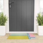 Minimal Geometrics Baby Blue Pink Lime Pastel Pattern Welcome Mat Gallery Image 3