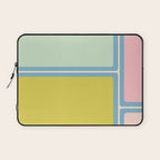 Minimal Geometrics Baby Blue Pink Lime Pastel Pattern Laptop Sleeve Gallery Image 1