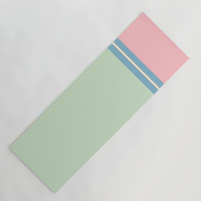 Minimal Geometrics Baby Blue Pink Lime Pastel Pattern Yoga Mat Gallery Image 1