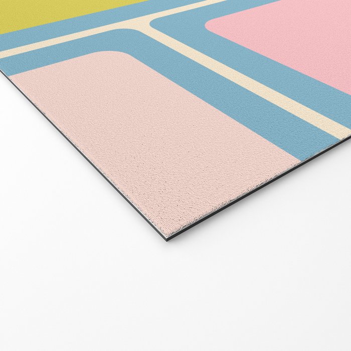 Minimal Geometrics Baby Blue Pink Lime Pastel Pattern Welcome Mat Gallery Image 2