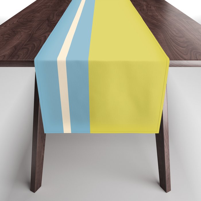 Minimal Geometrics Baby Blue Pink Lime Pastel Pattern Table Runner Gallery Image 1